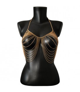 BODY CHAIN METAL BRA DORADO