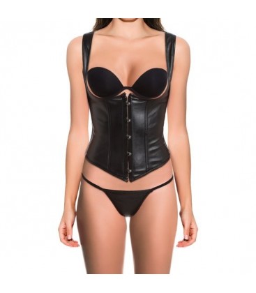 CORSET SIMILICUIR NEGRO