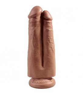 TWO COCKS ONE HOLE 20CM - CARAMELO