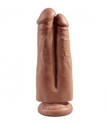 TWO COCKS ONE HOLE 20CM CARAMELO