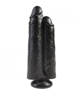 TWO COCKS ONE HOLE 25CM NEGRO