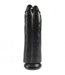 TWO COCKS ONE HOLE 30CM - NEGRO