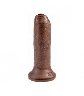 UNCUT 16,5CM - PENE REALISTA CON PREPUCIO MÓVIL - MARRÓN