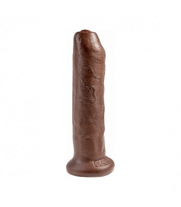 UNCUT 19CM PENE REALISTA CON PREPUCIO MoVIL MARRoN