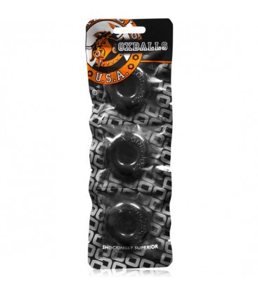 PACK 3 ANILLOS OXBALLS RINGER COCKRING NEGRO